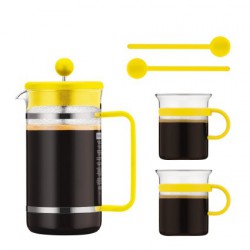 Bistro Set, cafetière à piston 1 litre couleur avec 2 tasses et agitateur - Bodum 