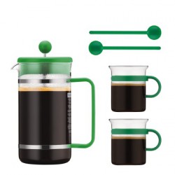 Bistro Set, cafetière à piston 1 litre couleur avec 2 tasses et agitateur - Bodum 