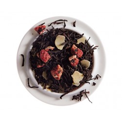 Le Nombril du Moine, thé noir aromatisé fraise et macaron - Comptoir Francais du Thé
