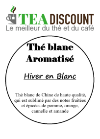 Thé blanc de Noel Christine Dattner, thé blanc parfumé pomme, orange, cannelle, amande.